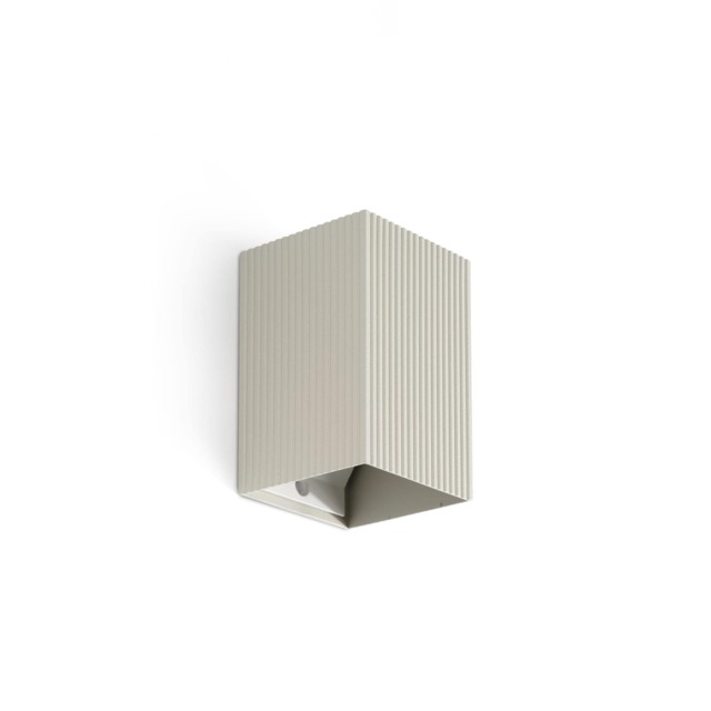 Lune Square Fluted Flush Wall Lamp Grey 1x GU10