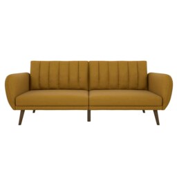 Brittany Sofa Bed in Linen Mustard Yellow MUSTARD Two Seater
