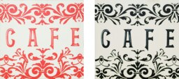 Red and Black Assorted Cafe Canvas Print Multi