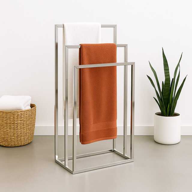 Bath Vida 3 Tier Towel Stand, Square