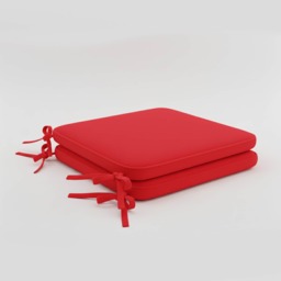 Foam Seat Pad with Ties Pack of 2 Comfortable Chair Cushion for Dining, Kitchen Garden Seating Red