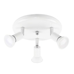 ValueLights Modern Gloss White Chrome 3 Way GU10 Ceiling Spotlight