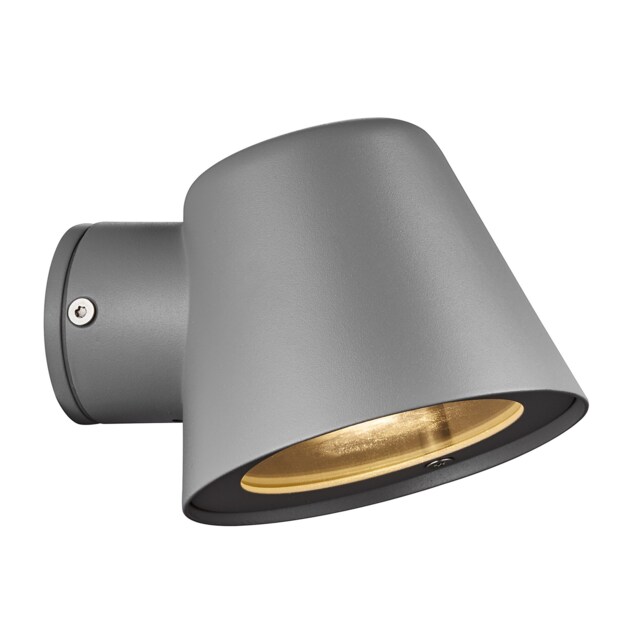 Nordlux Aleria Outdoor Wall Light Grey Metal Solar GU10 Sensor Compact - Mains Powered, IP44 Grey Grey