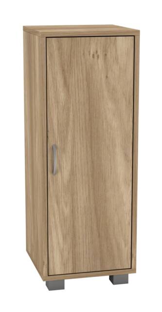 Single Door 3-Tier Cabinet Brown 8.5 x 31 x 81.2 1