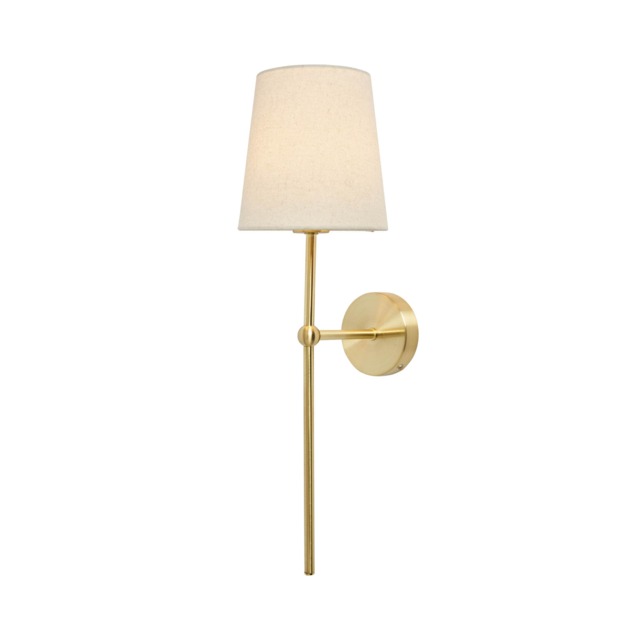 BHS Tamsin Rechargeable Shaded Wall Light Yellow Brass 1
