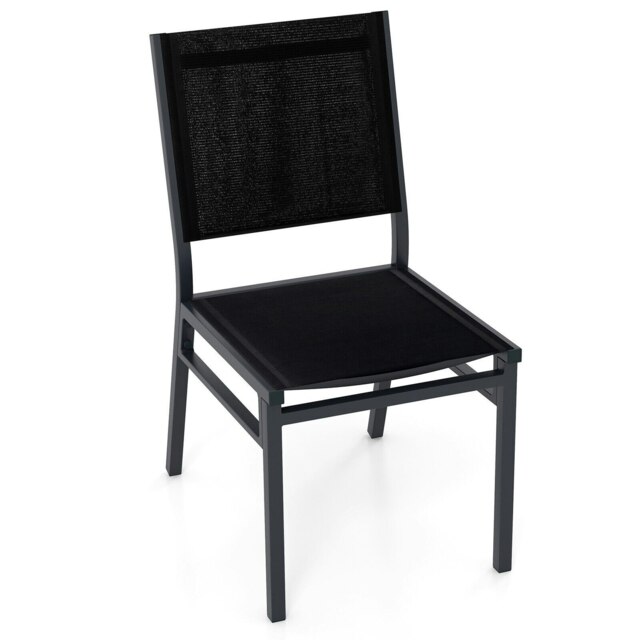 COSTWAY Outdoor Dining Chairs Patio Armless Chair Black