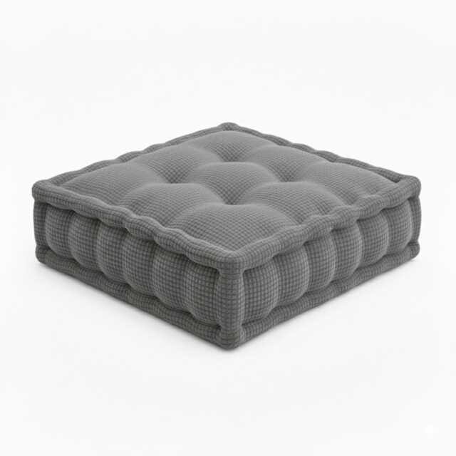 Teddy Fabric Square Booster Cushion Soft Seat Riser Pad for Dining Chair Grey
