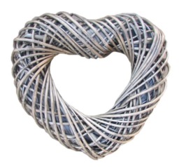 Wicker Medium Heart Shaped Wreath Brown Natural