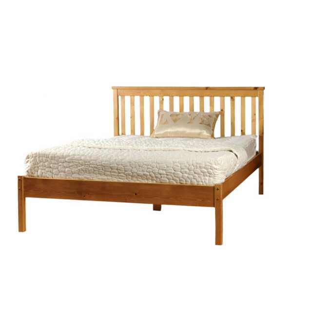 4ft6 Double Low Footend Wooden Bed Frame In Pine