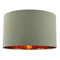 "Olive Green Cotton 20"" Floor/Pendant Lampshade with Shiny Copper Inner Green Olive Green 1"
