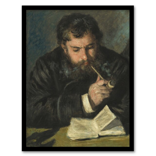 "Claude Monet Portrait Renoir Vintage Framed Wall Art Print 12X16"""