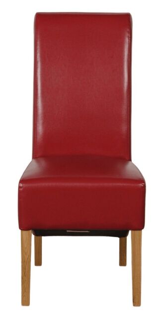 Montana Leather Dining Chairs for Dining Room or Kitchen Red Red
