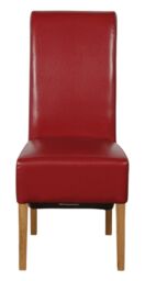 Montana Leather Dining Chairs for Dining Room or Kitchen Red Red
