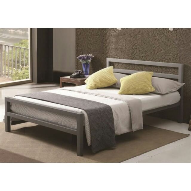 Curved Tubular Rose Gold Metal Bed Frame - King 5ft