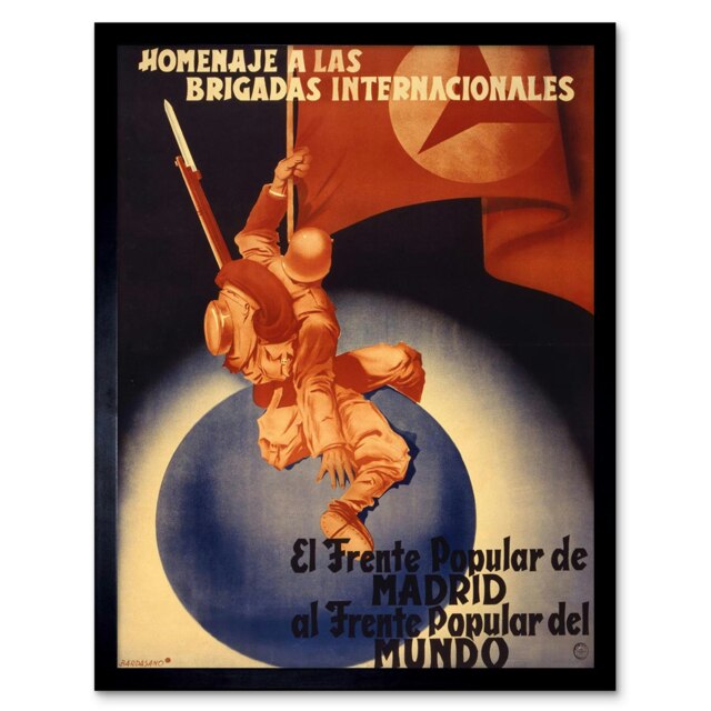 War Spanish Civil International Brigade Homage Popular Front Framed Wall Art Print