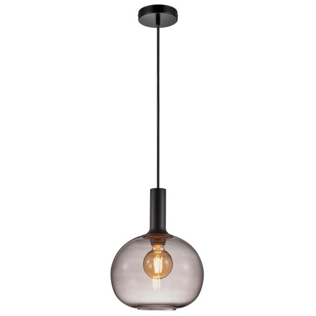Nordlux Alton Indoor Pendant Light Black Glass E27 Hand Blown - Mains Powered, IP20
