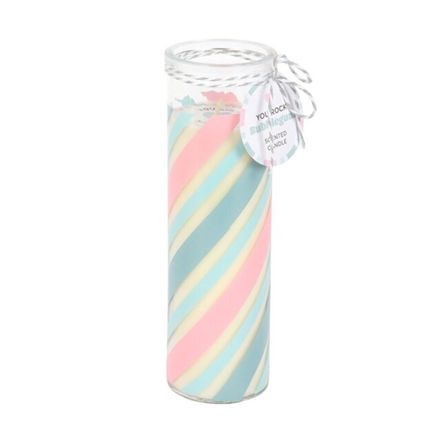 Something Different Bubblegum Candy Stripe Tube Candle Blue Pastel Blue/Pink One Size 1
