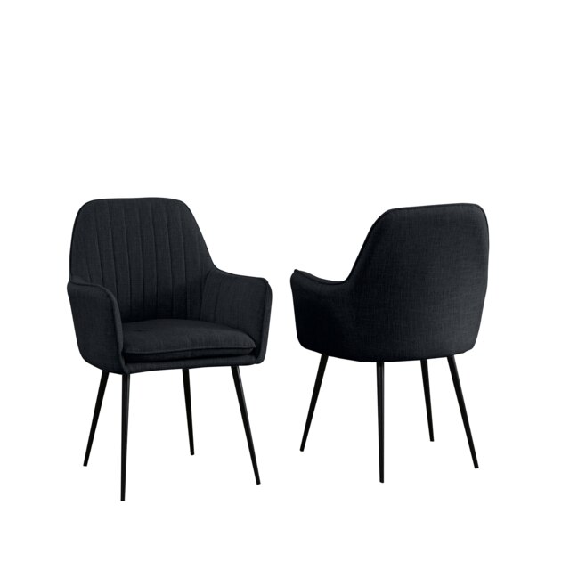 Set of 2 Carrara Fabric Dining Chairs - Set of 2