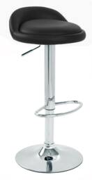 Gaor Adjustable Breakfast Bar Stool Black Leather Black