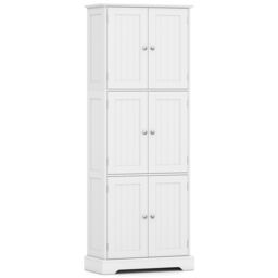 Tall Bathroom Storage Cabinet with 6 Doors, 60 x 30 x 160 CM