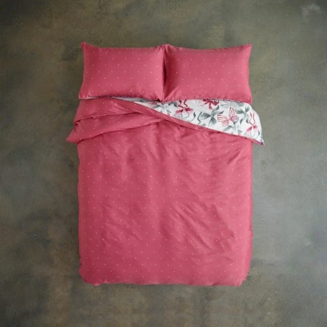 Bows Printed Cotton Duvet Set Pink Pink 1