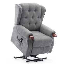Harrogate Single Motor Electric Rise Recliner Fabric Lift Riser Chair (Grey)