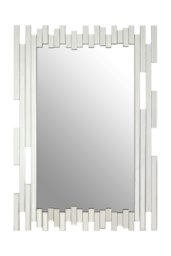Puzzle Wall Mirror with Cut Out Frame Silver