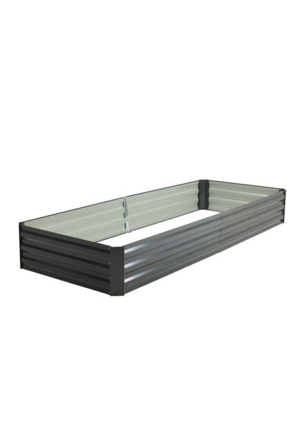 Living and Home Outdoor Rectangular Metal Raised Garden Bed, Charcoal Black