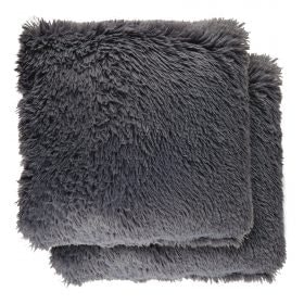 Teddy Cushion Cover 43cm x 43cm Charcoal Grey Grey
