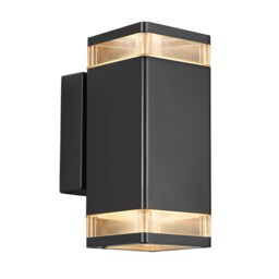 Nordlux Elm Outdoor Wall Light Black Aluminium Solar GU10 Sensor Ring Light - Mains Powered, IP44 Black Black
