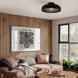 EGLO Mogano Black Steel Contemporary Semi-Flush Ceiling Light