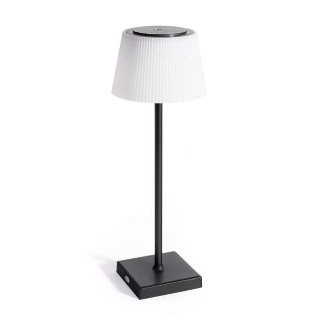 Auraglow Rechargeable Cordless LED Table Lamp - CAPRI White Black/White