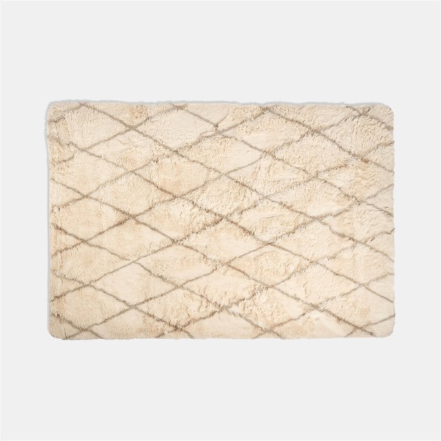 OHS Diamond Check Fluffy Rug Floor Carpet Hallway Runner - 160 x 230cm