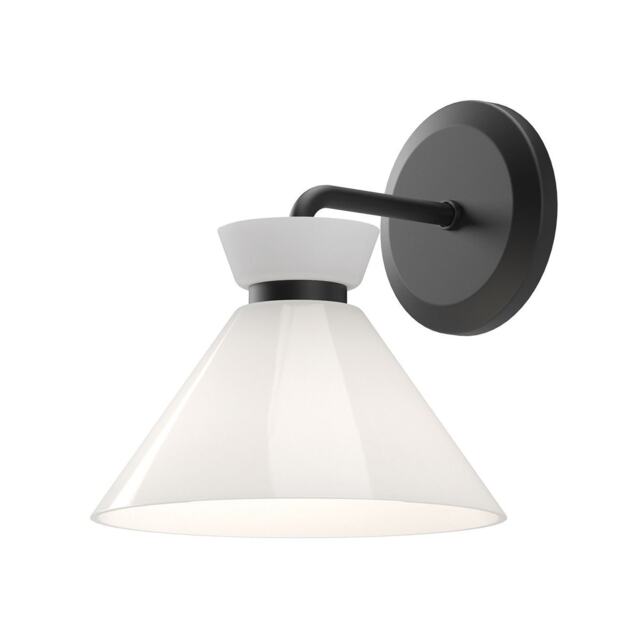 Alora Mood Halston Dome Wall Lamp Contemporary Matt Black 1x E14