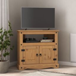 Corona TV Stand Corner 2 Door Television Cabinet Mexican Pine Solid