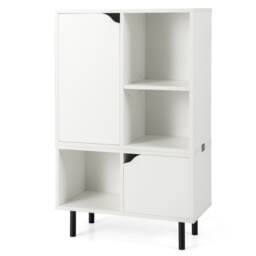 COSTWAY Floor Open Bookshelf Stackable Bookcase Combination Lattice Cabinet
