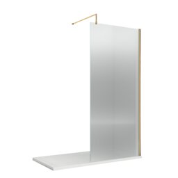 Balterley Contemporary Bathroom Shower Wetroom Screen Aluminium Copper Brushed Brass