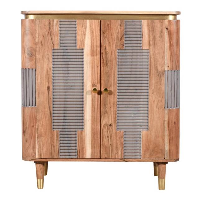 Wilton 2 Doors Sideboard - Acacia Wood - L40 x W80 x H95 cm Brown