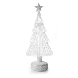 Premier Light Up Glass Silver Glitter LED Christmas Tree 32cm