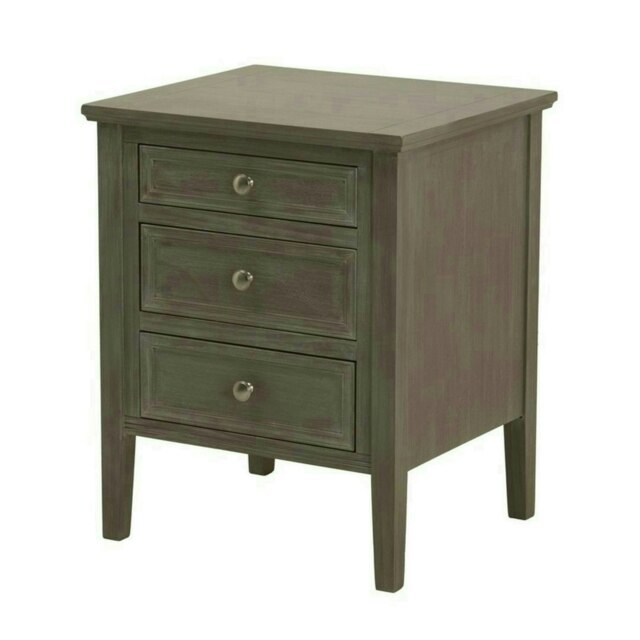The Serene Collection Three Drawer Bedside Table - Wood - L43 x W48 x H59 cm - Grey