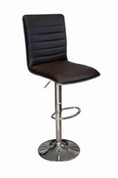 Crispi Breakfast Bar Stool Black Silver Trim Height Adjustable. Black
