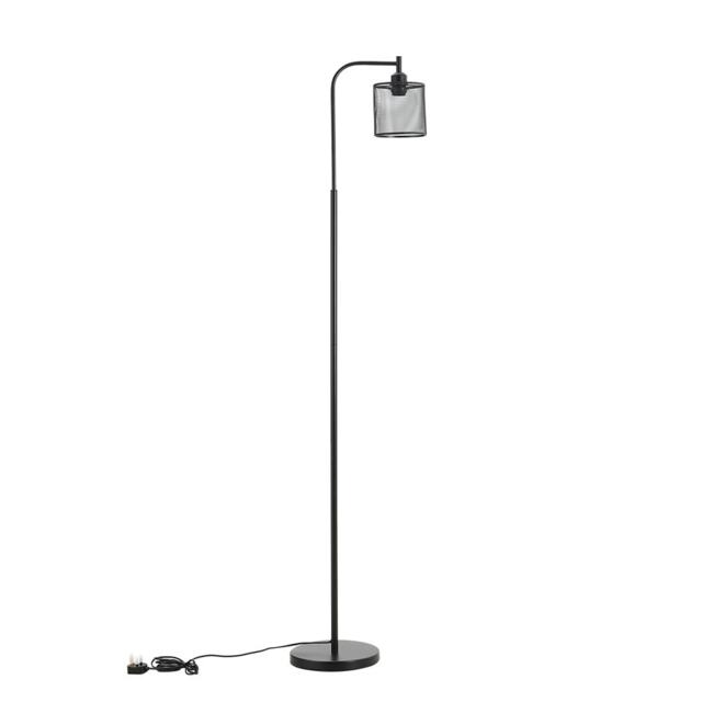 Living and Home Industrial Metal Floor Light with Mesh Lampshade