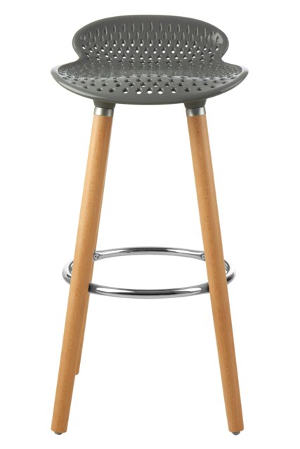 Interiors by Premier Grey Pp Seat Bar Stool, Easy to Clean Kitchen Bar Stool, Footrest Bar Stool, Space-Saver Breakfast Stool
