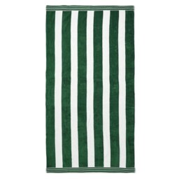 Cabana Stripe Large Beach Towel - 100% Cotton Green Khaki One size
