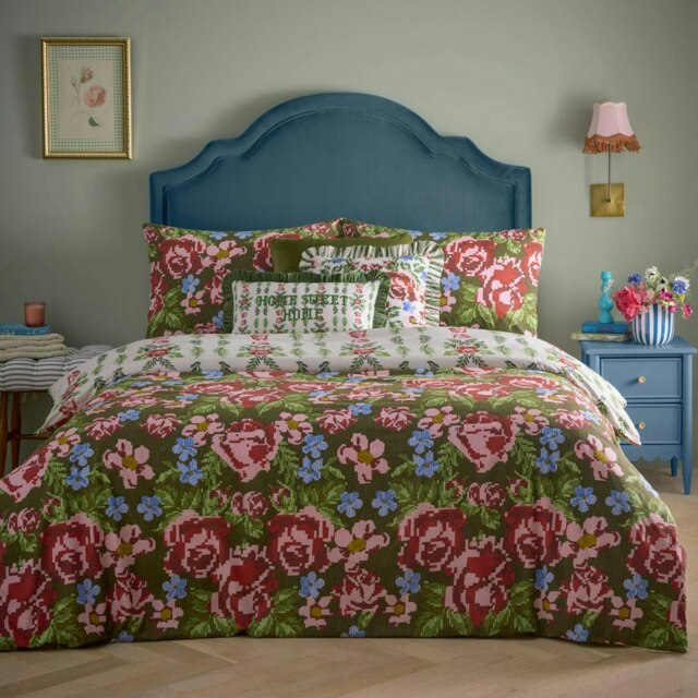 furn. Feeoni Cottage Floral Double Duvet Cover Set