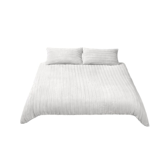 Living and Home 3Pcs Duvet Cover and Pillowcases Bedding Set, Small Double- Grey Grey Double