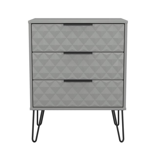 Islay 3 Drawer Midi Chest of Drawers in Dusk Grey (Ready Assembled) Grey Dusk Grey