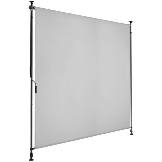 Retractable Awning Taija - tooless installation, with hand crank, retractable and UV blocking Grey light grey 150 x 310 cm 1