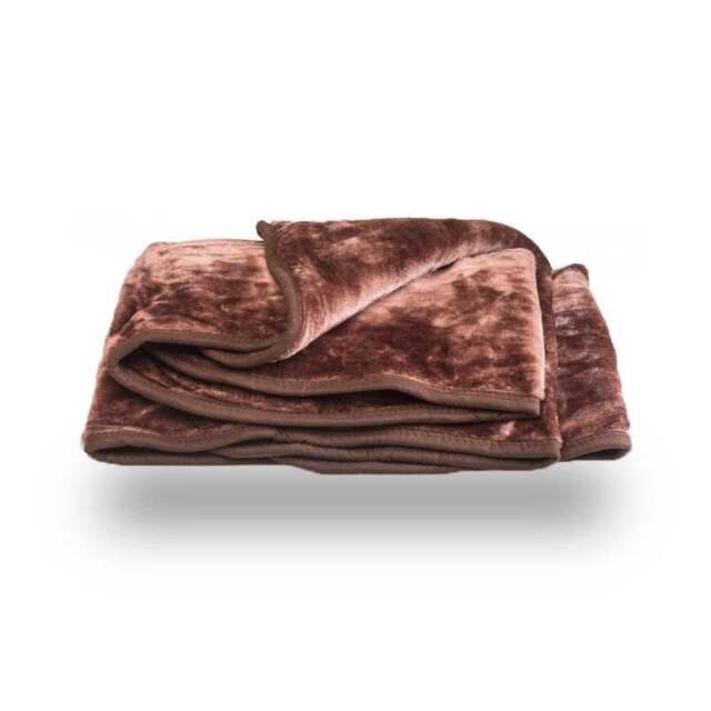 Mink Throw Soft Touch Blanket Fleece Faux Fur 150x200cm Brown