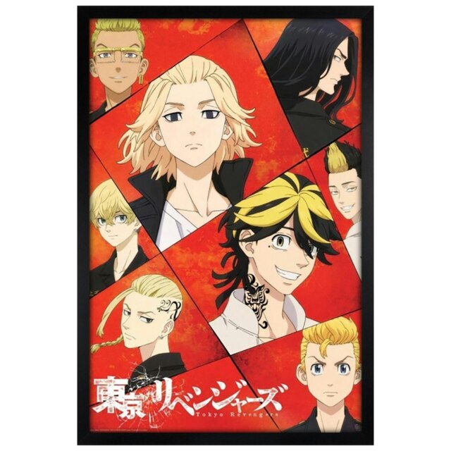Black Wooden Framed Tokyo Revengers Key Art Maxi Poster Multi